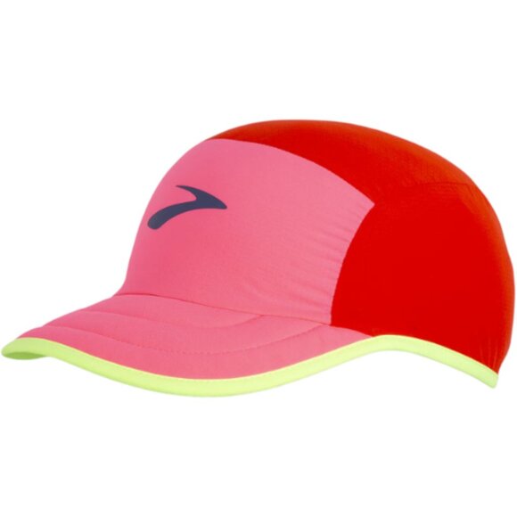 NWT Brooks Running Lightweight Packable Hat Adjustable Cap Red Neon Pink - Picture 3 of 7